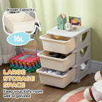 Qaba 3 Tier Kids Storage Unit, Toy Organizers and Storage with 3 Drawer Chest for Kids Bedroom Nursery Kindergarten Living Ro