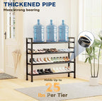 Mavivegue Expandable Shoe Rack, 4-Tier 19"-43.3" Adjustable Shoe Rack for Closet,Hall Entryway,Front Door,Garage, Sturdy Stee