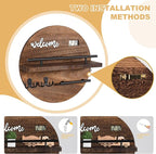 Key Holder for Wall, Key and Mail Holder Organizer with - Key Holder Wall Mount - Round Wooden Rustic Home Decor for Entryway