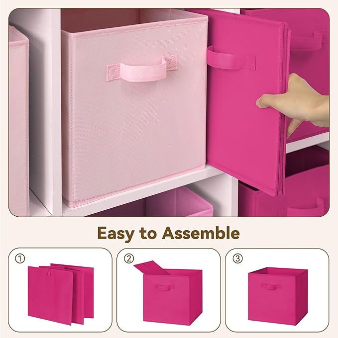GRANNY SAYS Cube Storage Bins, 13x13 Cube Storage Organizer, Fabric Collapsible Storage Bins with Handle, Storage Cubes for S
