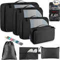 Toncoke 8-Piece Packing Cubes for Travel, Mesh Luggage Organizers with Shoe Bag, Toiletry Bag, Laundry Pouches, 4 Sizes (XL/L