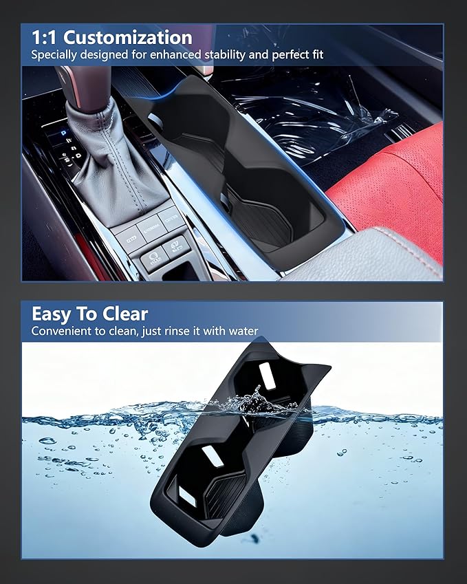 Cup Holder Inserts for 2026 2025 Toyota Camry Accessories, Non-Slip TPE Center Console Protector Organizer to Prevents Spills & Scratches for Camry SE|XSE|LE|XLE Interior Accessories