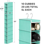Simple Houseware 10 Shelves Hanging Shoes Organizer Holder for Closet, Turquoise