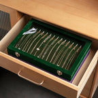 Frebeauty 15 Hooks Necklace Tray Velvet Neckalce Organizer with Clear Lid Lockable Necklace Holder Box Jewelry Organizer for 
