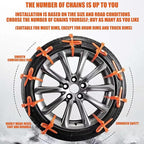 40PCS Zip Tie Snow Chains - Temporary Tire Straps, Universal Reusable Anti-Skid Nylon Tire Chain, Upgrade Adjustable Portable