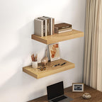 Dreamland 24" Floating Shelves for Wall, 12" Deep Thicker Oak Floating Shelves, Wall-Mounted Shelves for Bedroom, Living Room