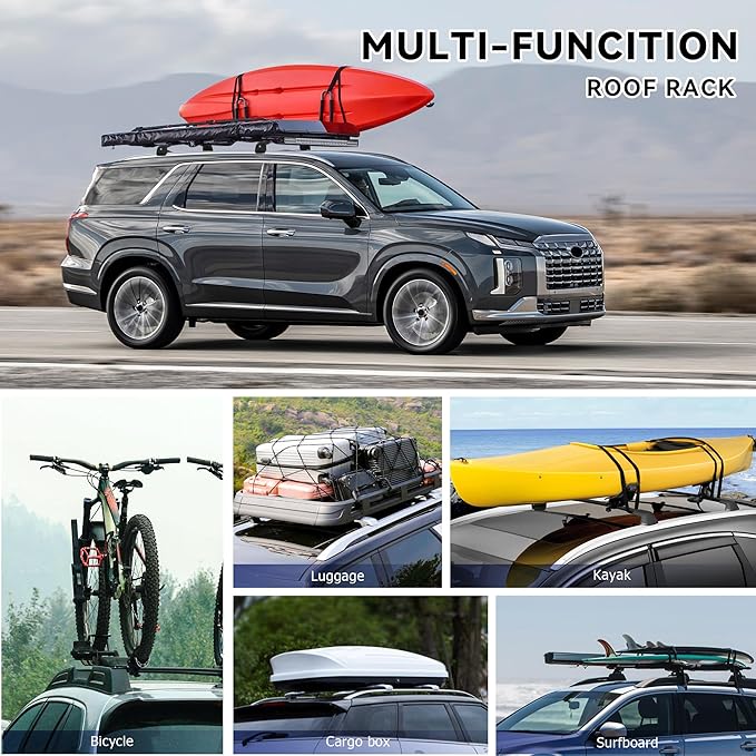 300LBS Lockable Roof Rack Cross Bars Compatible with 2019-2025 Hyundai Palisade SE SEL XRT Limited Calligraphy, Aluminum Crossbars Cargo Racks Rooftop Luggage Kayak Camping Gear Carrier
