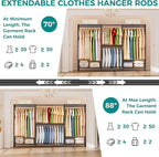 SINGAYE Clothes Rack Portable Closet Coat Wardrobe Heavy Duty Clothing Racks System Organizers and Storage for Hanging Clothe