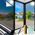 Niviy Window Tint Car One Way Mirror Window Film with Installation Tools, Sun UV Blocking Heat Control and Daytime Window Film See Out Not in for Home Office (Black-Silver, 23.6 x 78.7 inch)