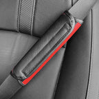 Car Seat Belt Cover 2 Pcs Leather Shoulder Pad with Bling Crown Protector Car Safety Strap Covers Accessories,Red
