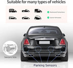 EKYLIN Wireless Car Parking Sensor, Reverse Radar System with 4 Parking Sensors, Wireless LED Distance Display with Sound Warning + 4 Silver Color Car Reverse Parking Sensors for Cars Vans RV Trailer