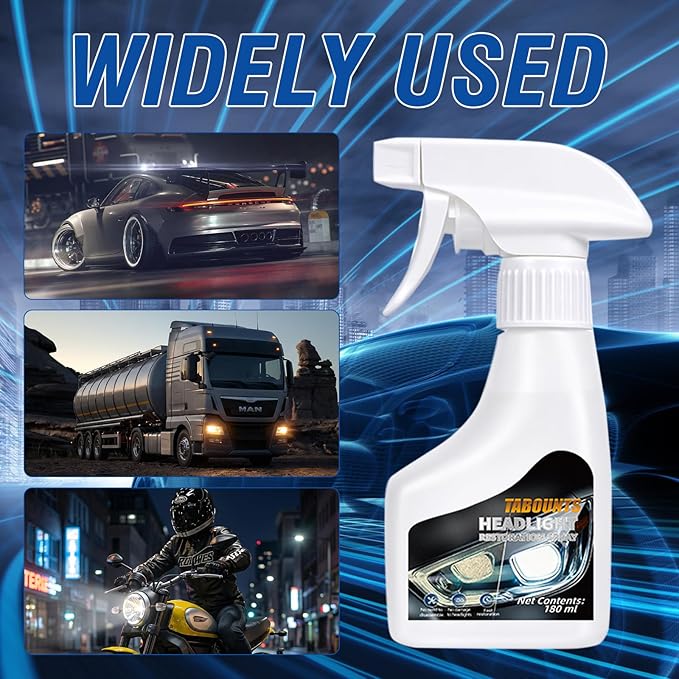 Headlight Restoration Kit, Automotive Headlight Cleaner and Yellowed Head Light Restoring Kit,Helps Clear Dull & Oxidized Lenses,Suitable for All Vehicle Headlamps