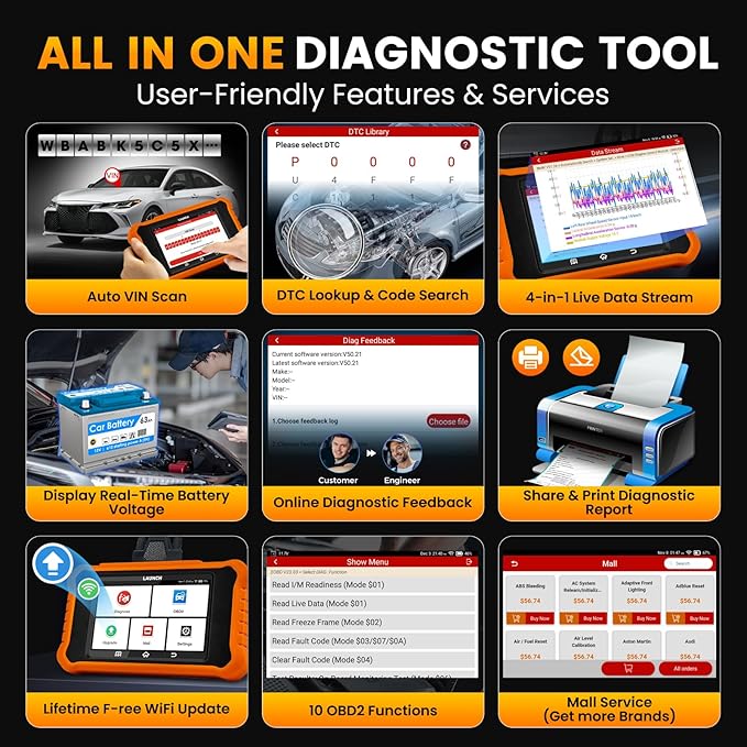 2026 LAUNCH Creader Elite V2.0 OBD2 Scanner for VW Audi Skoda Seat, Full Systems Bi-Directional Scan Tool for VAG Vehicles,