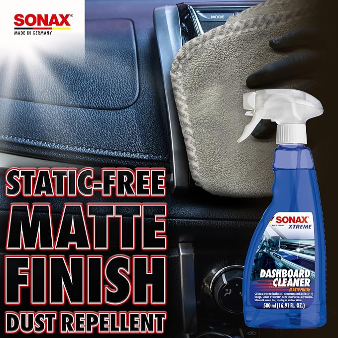 SONAX Dashboard Cleaner 283241 | Premium Interior Cleaner & Protectant for Plastic, Vinyl, & Rubber | Anti-Static, Low-Glare,
