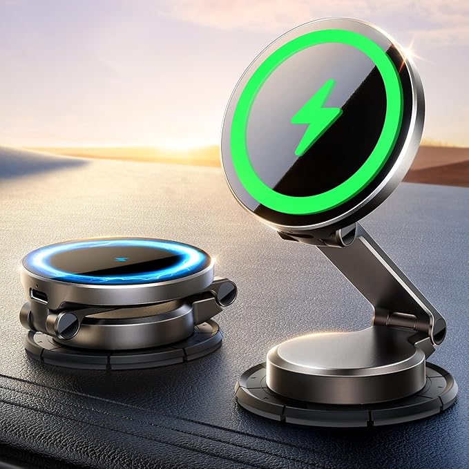 JOYROOM for MagSafe Car Mount Charger, [All-Metal] 15W Fast MagSafe Car Charger, Magsafe Car Mount Dashboard for iPhone 17 Pro Max Air/16 15 14 13 12 Pro Max Plus, Dark Blue