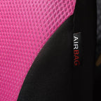 Flying Banner Car Seat Covers Full Set Front Seats and Rear Bench Mesh Fabric Splicing Polyester Cover Black with Pink Color