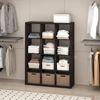 Furinno Cubic Closet Organizers and Storage, 12-Cube Closet Organizer, Open Shelf Closet Storage, Extra Thick Frame for Wardr
