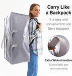 VELVETSURE 12 Pack Heavy Duty Extra Large Moving Bags W/Backpack Straps - Strong Handles & Zippers, Storage Totes For Space S