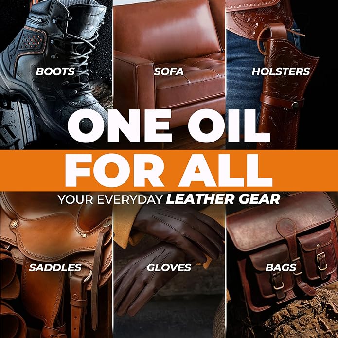 Leather Boot Oil for Work & Cowboy Boots – Deep-Conditioning Formula, Restore and Protects Dry, Cracked Leather Boots & Shoes