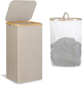 IEGrow Laundry Basket with Lid, Large Laundry Hamper with Handle and Lid, Collapsible Clothes Basket Organizer with Removable