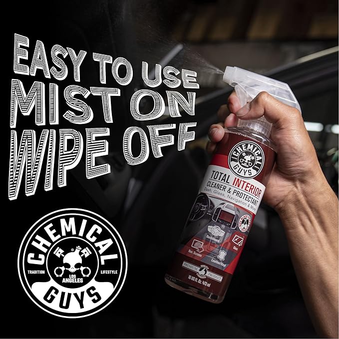 Chemical Guys Total Interior Cleaner & Protectant 128 oz Black Cherry Scent All-in-One Interior Cleaner for Leather, Vinyl, P