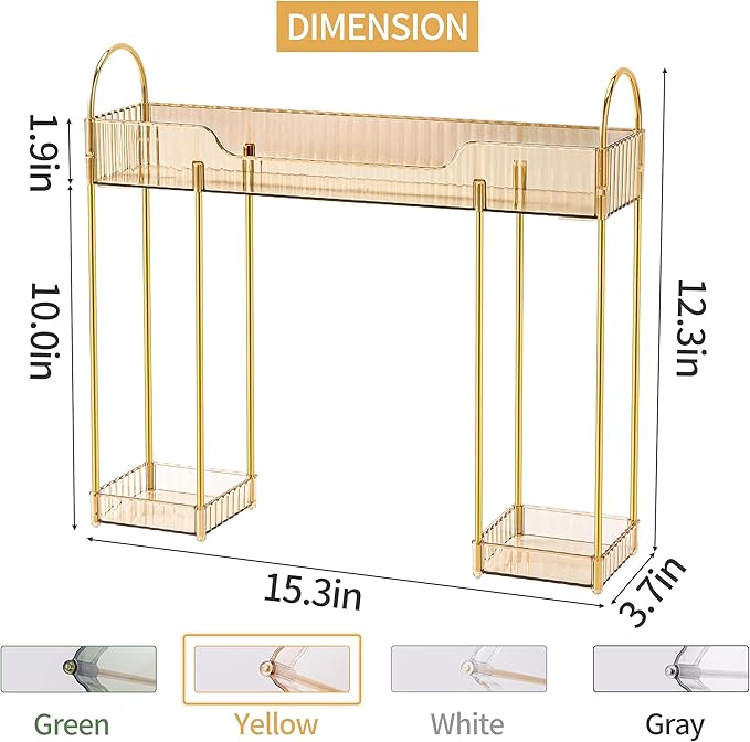 YCIA&DONE Bathroom Countertop Organizer Over The Faucet, Narrow Counter Organizers Above Sink, Table Mounted Faucet Sink Shel