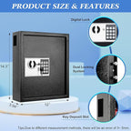 KYODOLED Electronic 60-Key Cabinet Wall-Mounted Digital Key Safe, Key Lock Box, Large Security Key Box for Keys Holder, Heavy