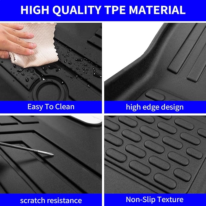Rongtaod Floor Mats Compatible with 2020-2025 Kia Telluride 7&8 Seats Cargo Mat Trunk Mat Cargo Liner TPE All Weather Floor Liner 2024 Kia Telluride Accessories (Floor Mats)