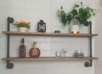 Pipe Shelves Industrial Pipe Shelving Real Wood Industrial Floating Shelves with Wood Planks 48 inch Wall Shelves Rustic Hang