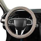 Auto Newer Breathable Steering Wheel Cover Suitable For Four Seasons，Anti-Slip Design，Odorless，Easy Carry Unviersal Fit for Truck SUV Sedans Vans，Interior Accessories Standard Size[14" 1/2-15"]（Beige）