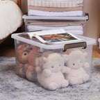 Citylife 6 Packs 69 QT Plastic Storage Bins with Lids Large Stackable Storage Containers for Organizing Clear Storage Box for