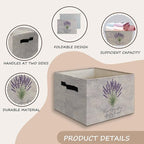 Christian Lavender Floral Decor Basket Foldable Storage Bins Box with Handles, Christian Friendship Gifts for Women, Bible Ve