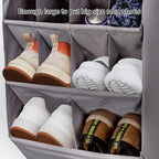 FENTEC 2 Pack Over the Door Shoe Organizer, Hanging Shoe Organizer Rack,24 Large Pockets and 4 Larger Storage Various Compart