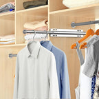 Valet Rod for Closet Retractable, 13.4"-23.2" Pull Out Clothes Hanger Rail, Heavy Duty Alloy Steel Side Mount Wardrobe Bar, A