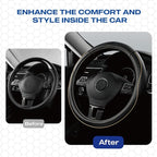 Skechers Memory Foam Steering Wheel Cover,Piping Microfiber Leather Steering Wheel Cover Sporty Universal Fit 14" 1/2-15" Car