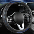 PU Leather Steering Wheel Cover 14.5-15 Inch, Carbon Fiber Style Grip, Non-Slip & Breathable, Universal for Sedan SUV Truck V