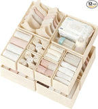 Criusia Drawer Organizer Clothes 12 Pack, Dresser Organizer for Nursery Bedroom Closet Organization and Storage - Baby Clothe