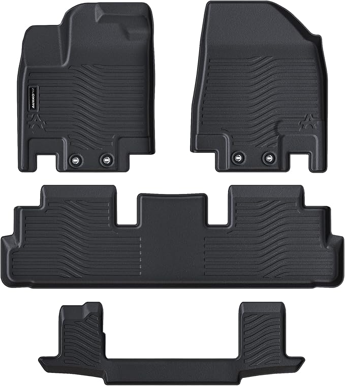 All Weather Floor Mats Fit for Pathfinder 7 Seat 2026 2025-2022 TPE Rubber Liners Set Pathfinder Accessories All Season Guard Odorless Anti-Slip Floor Mats 3 Row