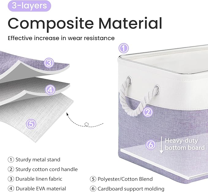 Large Storage Baskets- 15x11x10 inch Storage Bins for Shelves and Closet Organizing, Foldable Fabric Bin for Home Organizatio