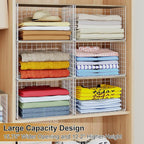 Closet Organizers And Storage Shelf, 3Pack Stackable Closet Storage Bin Basket For Clothes Sweaters With Top Board, Widened O