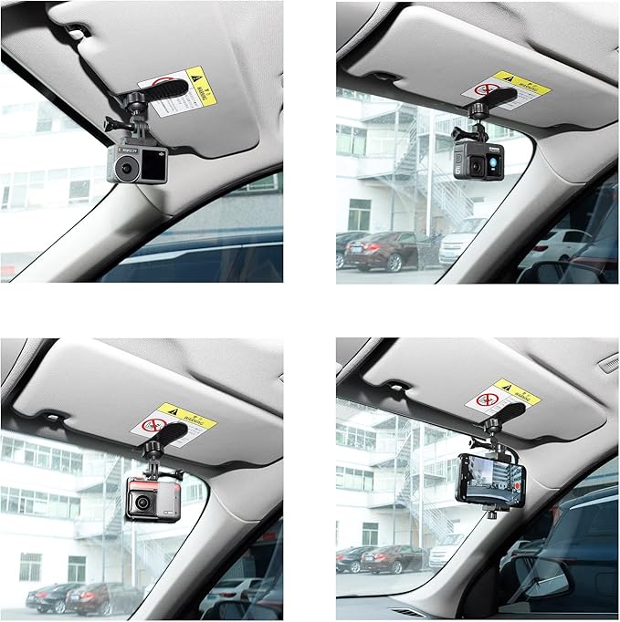 PellKing Car Sun Visor Mount VLOG/Video Holder for iPhone Samsung Cell Phone GoPro 13 12 10 9 8 7 6 Insta360 X5 X4 X3 X2 X RS R AKASO DJI Osmo Action 5 4 3 2 Camera and Accessories