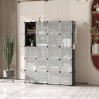 C&AHOME Cube Storage Organizer, 20-Cube Storage Shelving with Doors, Modular Book Shelf, Plastic Shelves Organizing Units, Id