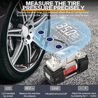 GSPSCN 6X Faster Inflation Digital Tire Inflator, Portable Toolbox 12V Air Compressor Pump Heavy Duty Dual Cylinders Car Pump,150Psi Auto Shut-Off with Tire Repair Kit for Auto,SUV,Truck etc