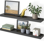 Ballucci Floating Shelves, 36" Wood Wall Shelf Set of 2, with Invisible Brackets for Bathroom, Living Room, Bedroom, Kitchen,