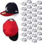 Modern JP Adhesive Hat Hooks for Wall (32-Pack) - Hat Rack for Baseball Caps, Minimalist Hat Display, Strong Hold Hat Hangers