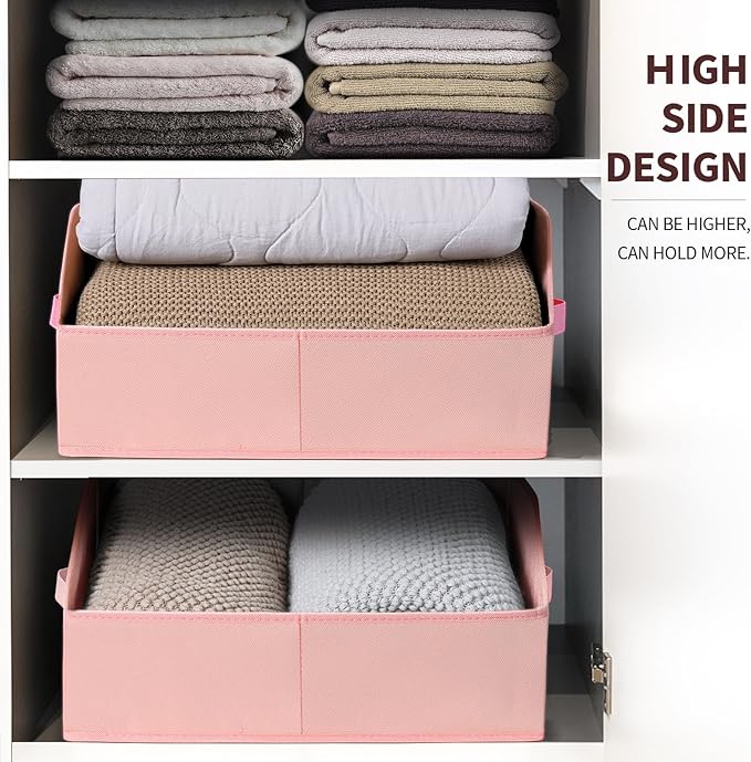 Homsorout Closet Baskets for Shelves Trapezoid - Decorative Storage Baskets with Handle, Closet Bins for Organization, Shelf 