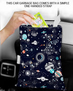 Car Trash Can, Durable Hanging Car Trash Garbage Bag, Cute Automotive Garbage Cans Organizer, Cute Blue Space
