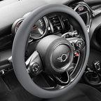 PINCTROT Nappa Leather Steering Wheel Cover, Slim Fit No Bulk Design, One Piece Leather with Breathable Perforation, Fit Like