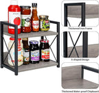 Giikin Countertop Shelf Organizer, 2 Tier Kitchen Spice Rack Organizer for Countertop, Wood Coffee Counter Shelf Organizer fo