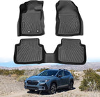Powerty Floor Mats for 2024 2025 2026 Subaru Crosstrek Accessories All Weather Floor Liner 3D TPE 1st & 2nd Row Floor Mat Heavy-Duty Floor Liners